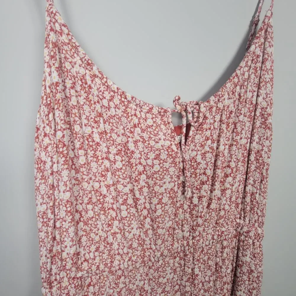 Abercrombie & Fitch Womens XLT Floral Spaghetti Strap Tiered Maxi Dress